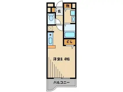 レジデンス東(1K/2階)の間取り写真