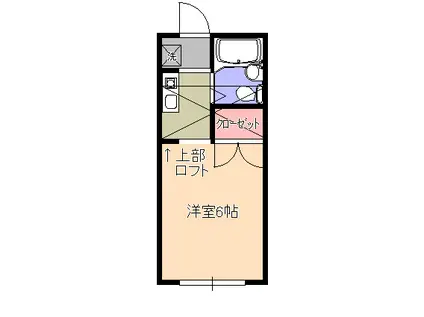 ベルシャトー(1K/2階)の間取り写真