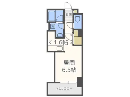 ビッグパレス北14条(1K/2階)の間取り写真