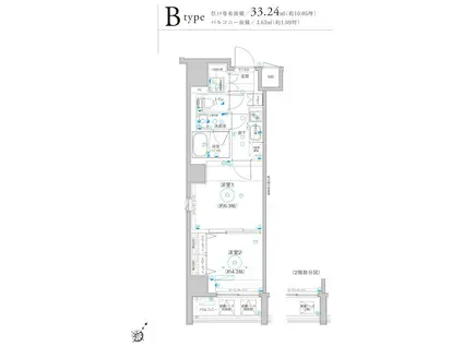 LEA横濱プレステージ(2K/6階)の間取り写真