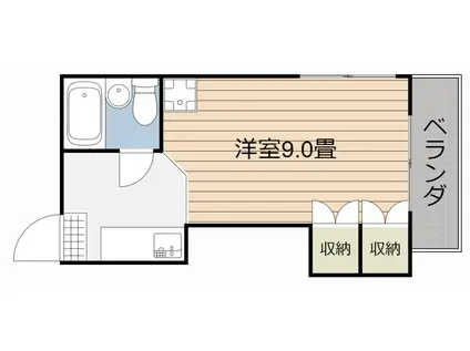 迫田ビル(ワンルーム/4階)の間取り写真