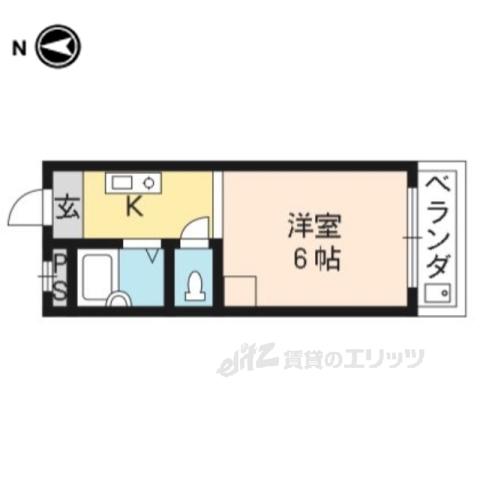 サンシーガルⅡ(1K/3階)の間取り写真