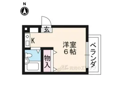 レジェンド紫野(ワンルーム/2階)の間取り写真