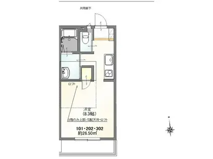 ラビエール戸田新曽A(1K/1階)の間取り写真