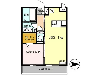 ブルームフォレスト(1LDK/3階)の間取り写真