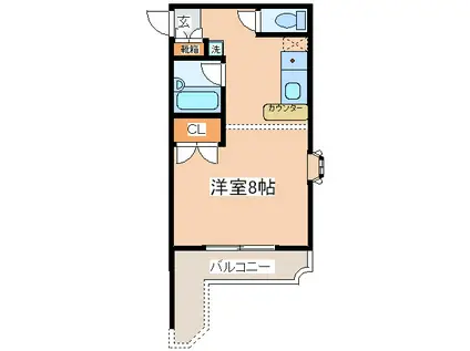 シンフォニア町田II(ワンルーム/2階)の間取り写真