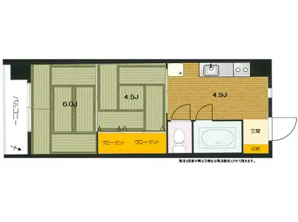 SB南品川 南東向き(2K/7階)の間取り写真