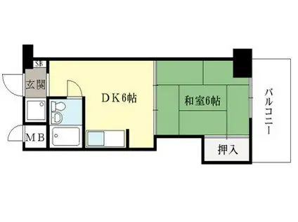 コスモST河原町(1DK/11階)の間取り写真