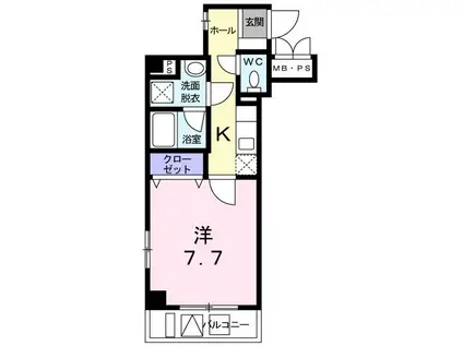 ALLEYAPARTMENT(1K/5階)の間取り写真