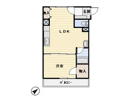 エステーラ・ウエノ2(1LDK/3階)の間取り写真