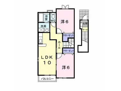 パーシモンハウス(2LDK/2階)の間取り写真