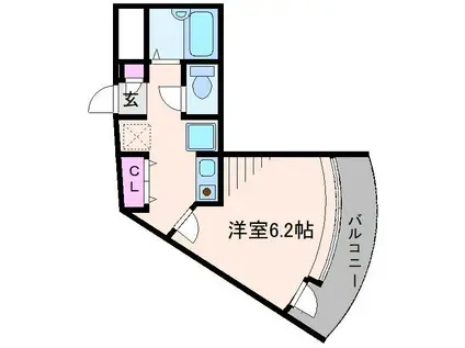 リバー・デイズ綱島(1K/4階)の間取り写真