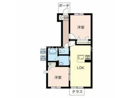 プルミエール豊野(2LDK/1階)の間取り写真