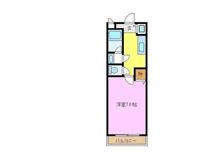 パーシモンフィールド(1K/2階)の間取り写真