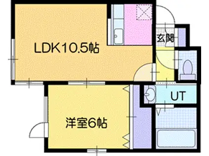 桜ハイツ相生(1LDK/1階)の間取り写真