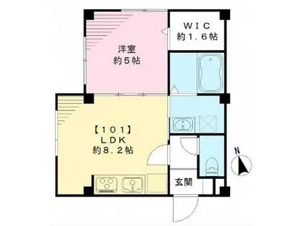 NOVEL OGIKUBO A(1LDK/1階)の間取り写真