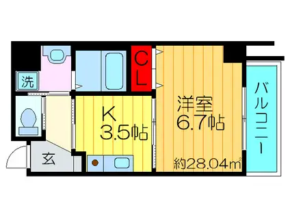 グッドハーベスト(1K/7階)の間取り写真