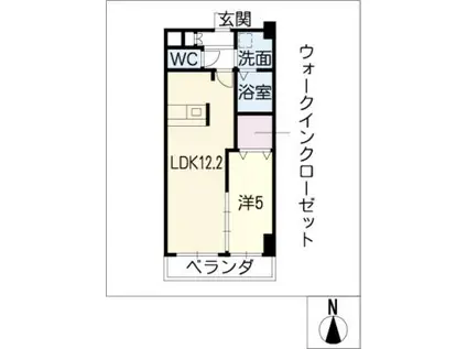 PASSY(1LDK/2階)の間取り写真