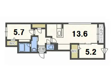 センティール東札幌(2LDK/4階)の間取り写真
