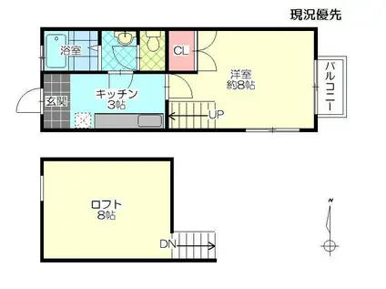 YMコーポ(1K/2階)の間取り写真