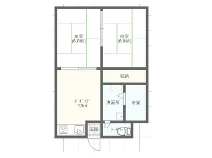 セゾンY&K(2DK/2階)の間取り写真