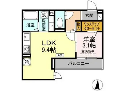 REGINA武蔵小杉レジーナムサシコスギ(1LDK/3階)の間取り写真
