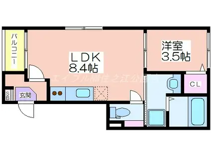 MAISON FELICITE(1LDK/3階)の間取り写真