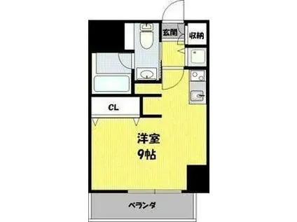 エグゼプレジオ(1K/6階)の間取り写真