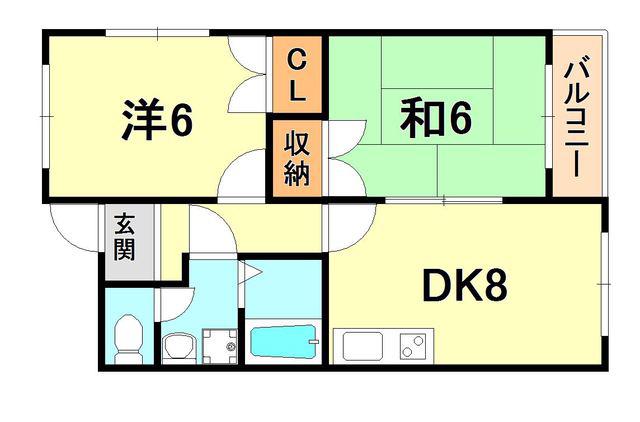 リンクス甲南(2DK/3階)の間取り写真