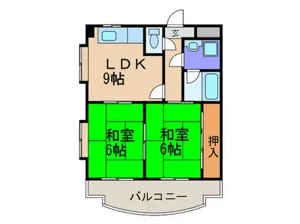 南清水レジデンス(2LDK/3階)の間取り写真