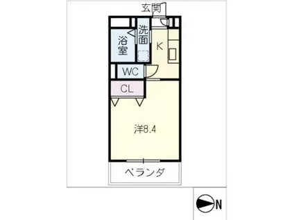 ファインテラス(1K/3階)の間取り写真