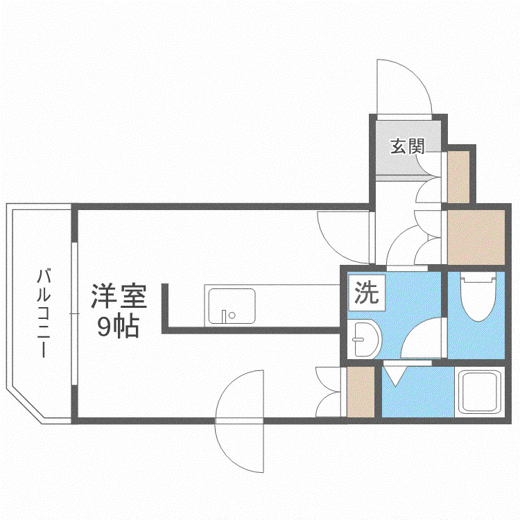 ΑNEXT澄川(1K/2階)の間取り写真