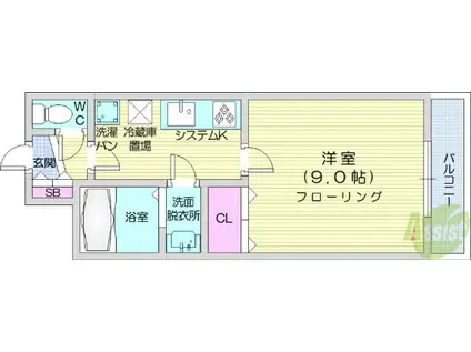 アーバンヒルズ国見(1K/3階)の間取り写真