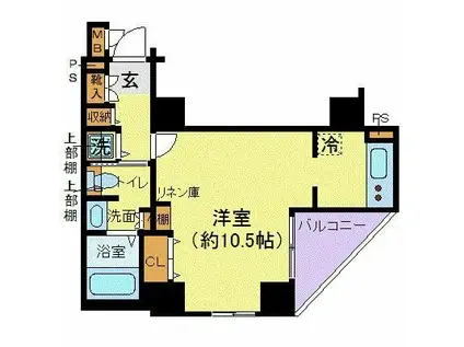 トーシンフェニックス新橋弐番館(ワンルーム/6階)の間取り写真