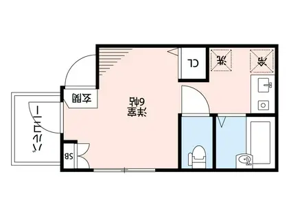 LYS BLANC北千住(ワンルーム/2階)の間取り写真