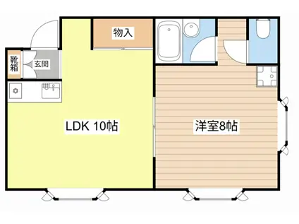 コーポ山本(1LDK/2階)の間取り写真