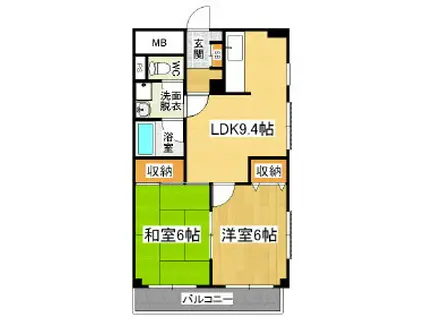 イワマアメニー(2LDK/3階)の間取り写真