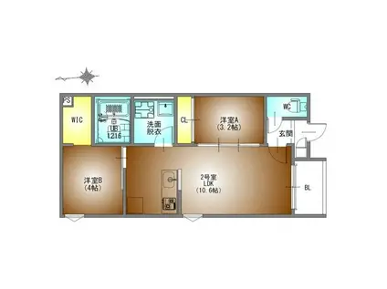 REGALEST名古屋駅前(2LDK/1階)の間取り写真