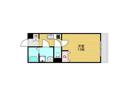 リヴィアス北大阪BREZZA(1K/2階)の間取り写真