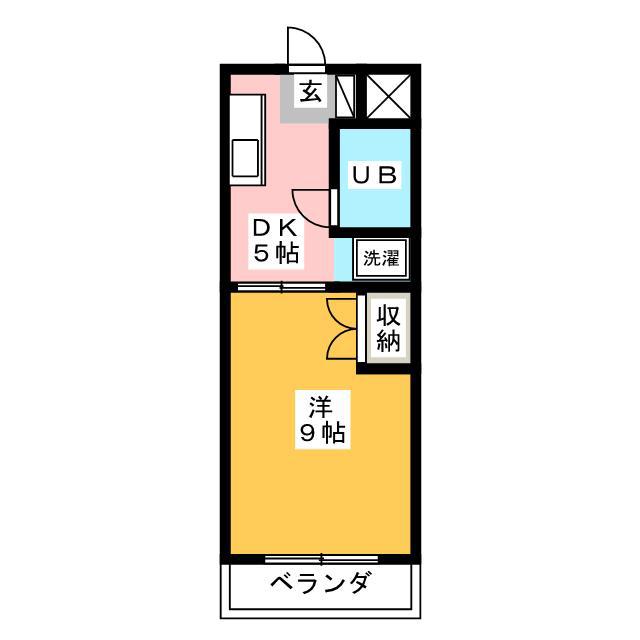セリバテール(1DK/2階)の間取り写真