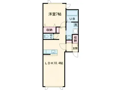 レヴェントン(1LDK/1階)の間取り写真
