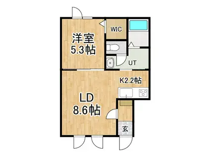 ブリーゼIII(1LDK/2階)の間取り写真