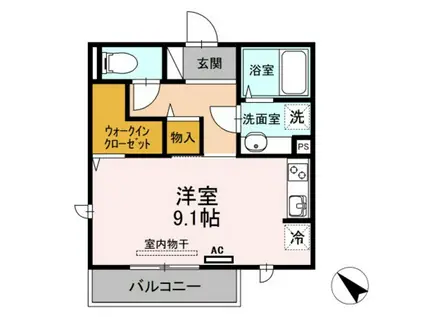 AICOURT曙(ワンルーム/2階)の間取り写真