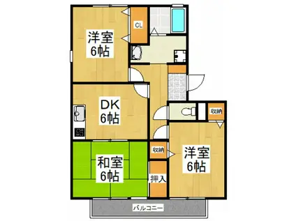 プルミエール秋津(3DK/2階)の間取り写真