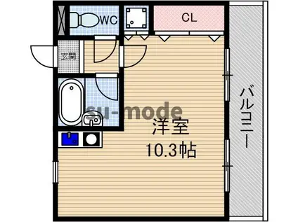 ジュネス別府(ワンルーム/3階)の間取り写真