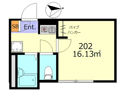 ライスフラワー羽田(1K/2階)の間取り写真