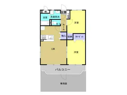 グランシャトー(2LDK/1階)の間取り写真