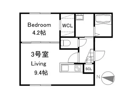 NOJU S20W8(1LDK/2階)の間取り写真