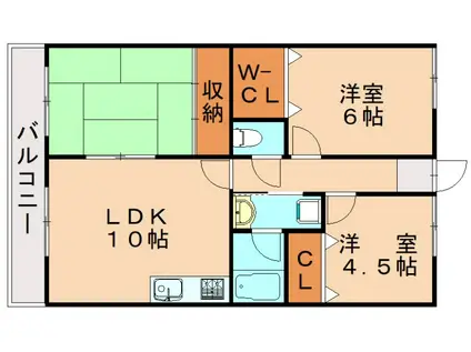 メゾンオオギ(3LDK/2階)の間取り写真