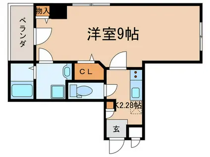 タット・リヨン西宮(1K/2階)の間取り写真